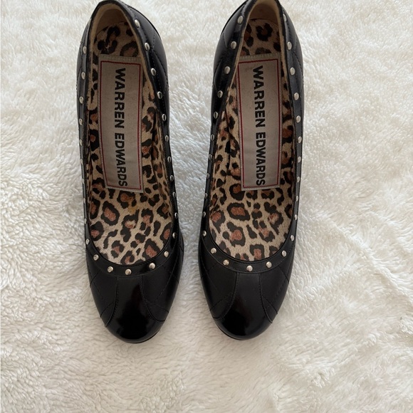 Warren Edwards Shoes - Warren Edwards Black Studded Women's Heels Size 7.5
